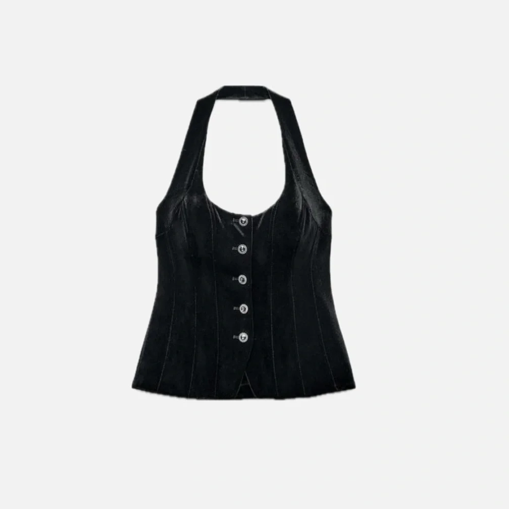 Zara velvet waistcoat with gem buttons - Picture 3 of 8